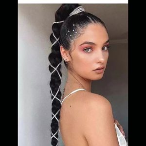 Rhinestone Long Headwear Braided Hair Accessories Gold And Silver Stage Performance Dress Up For Daily Wear With Accessories