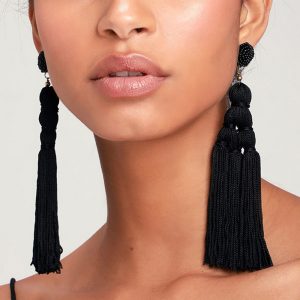 Bohemian Hand-Woven Rope Knot Tassel Earrings Ethnic Rope Fashion Rice Bead Earrings